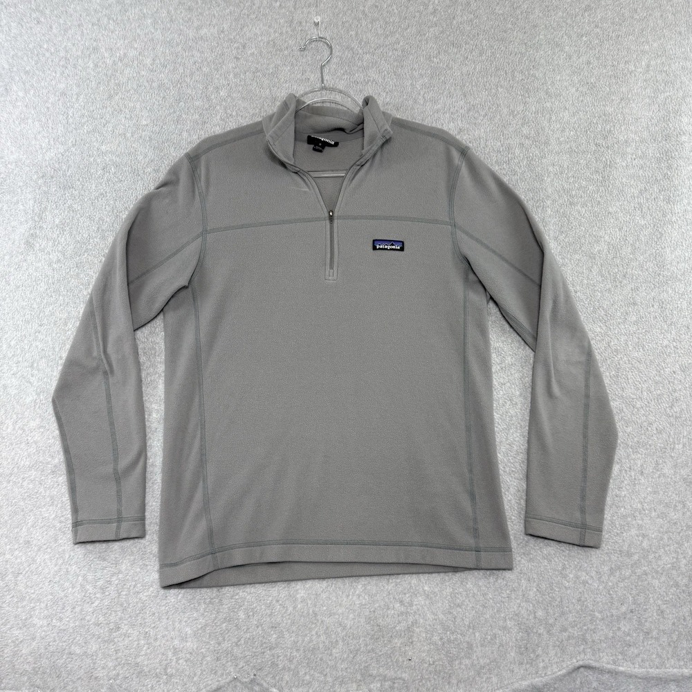 Patagonia Micro D Jacket Fleece Mens Medium Gray Full Zip Hiking Outdoor 26171